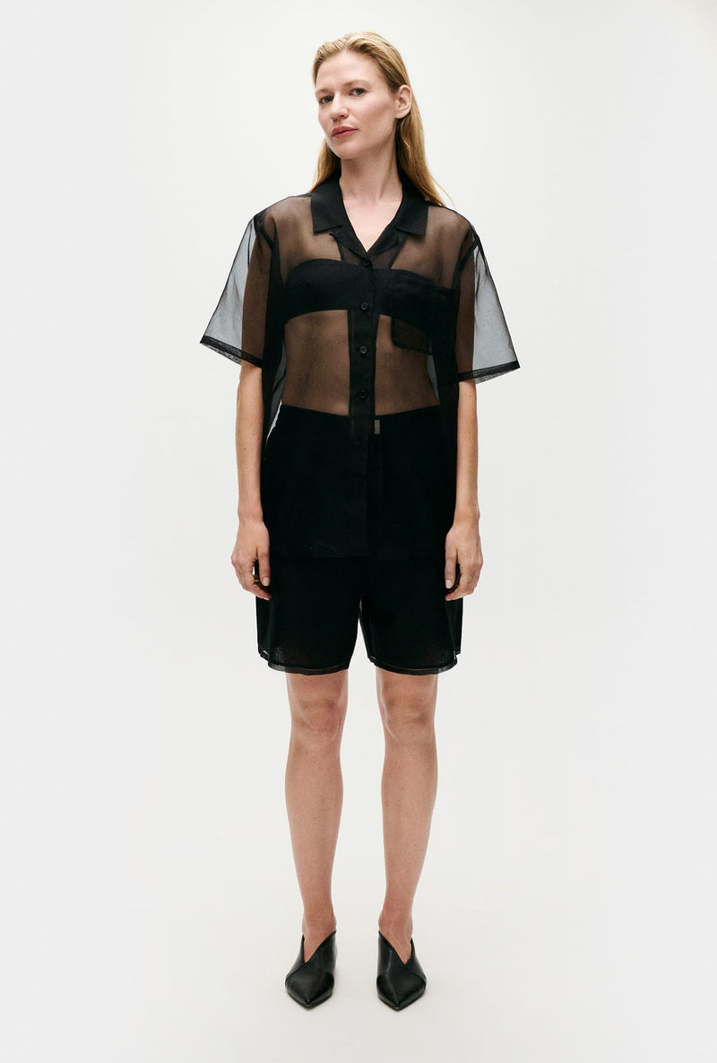 ORGANZA CAMP SHIRT BLACK