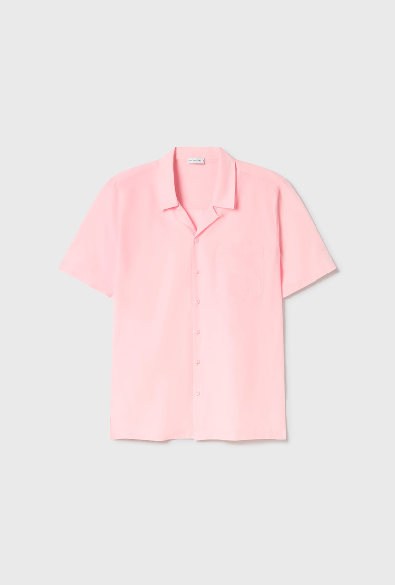 COTTON SILK CAMP SHIRT HYDROGEN