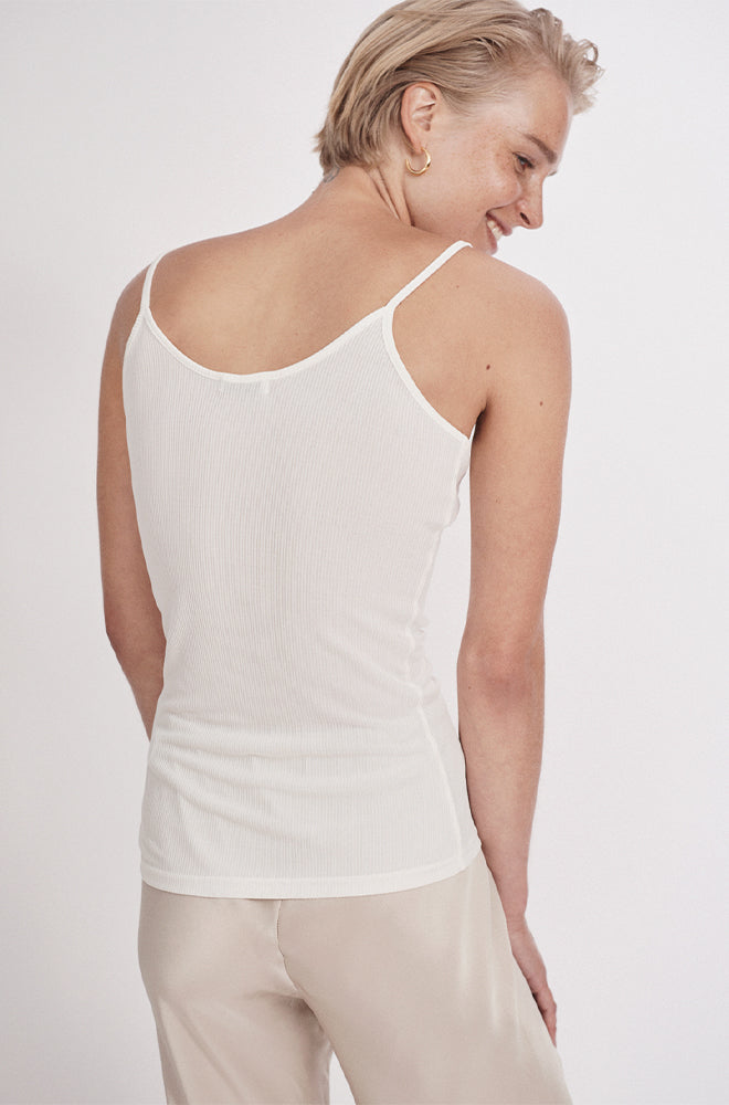 RIBBED CAMI WHITE