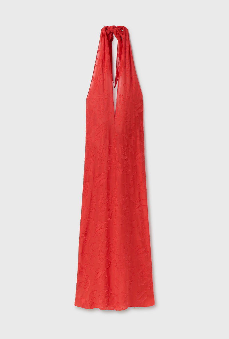 CLIP SILK WRAP SKIRT GERANIUM