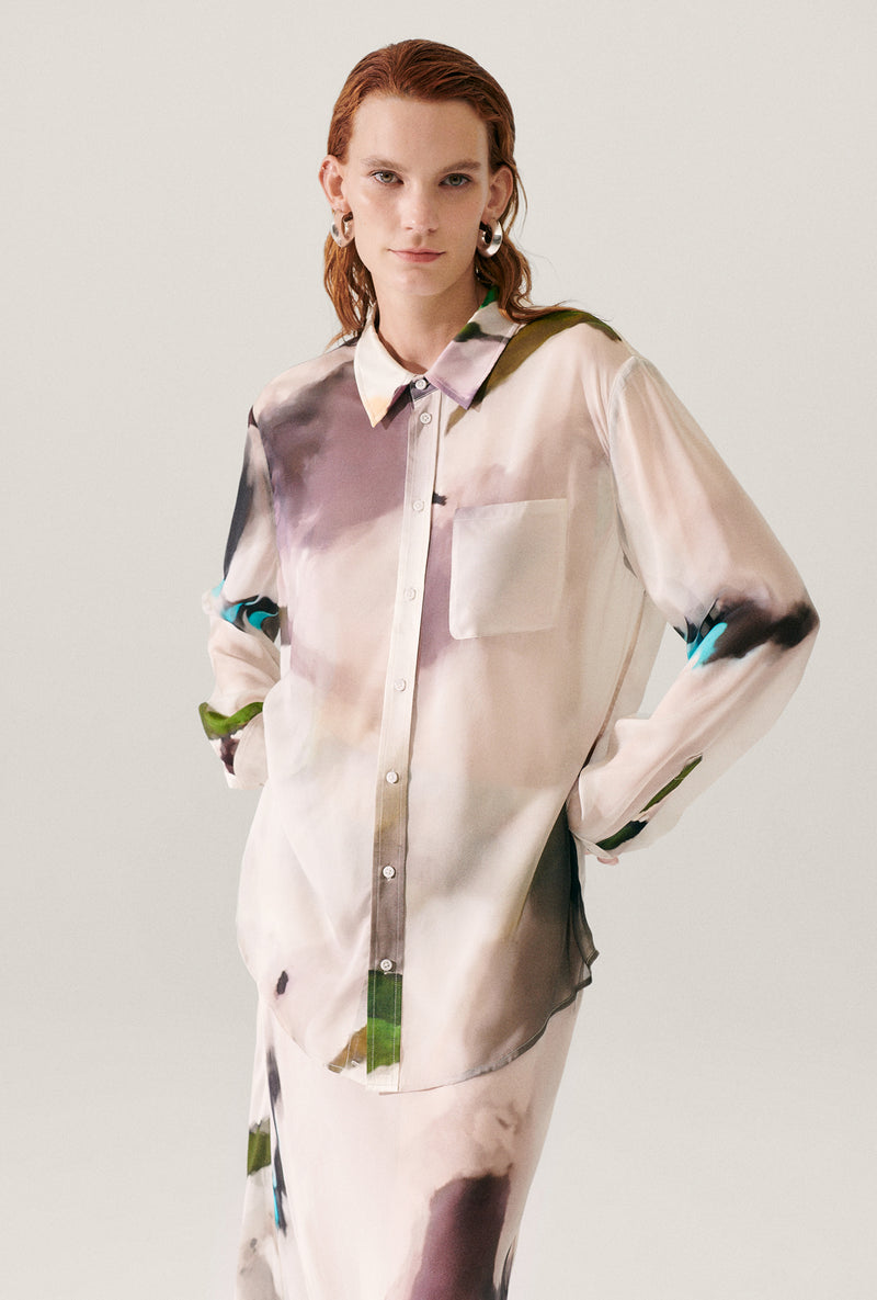 CHIFFON BOYFRIEND SHIRT PHOSPHATE