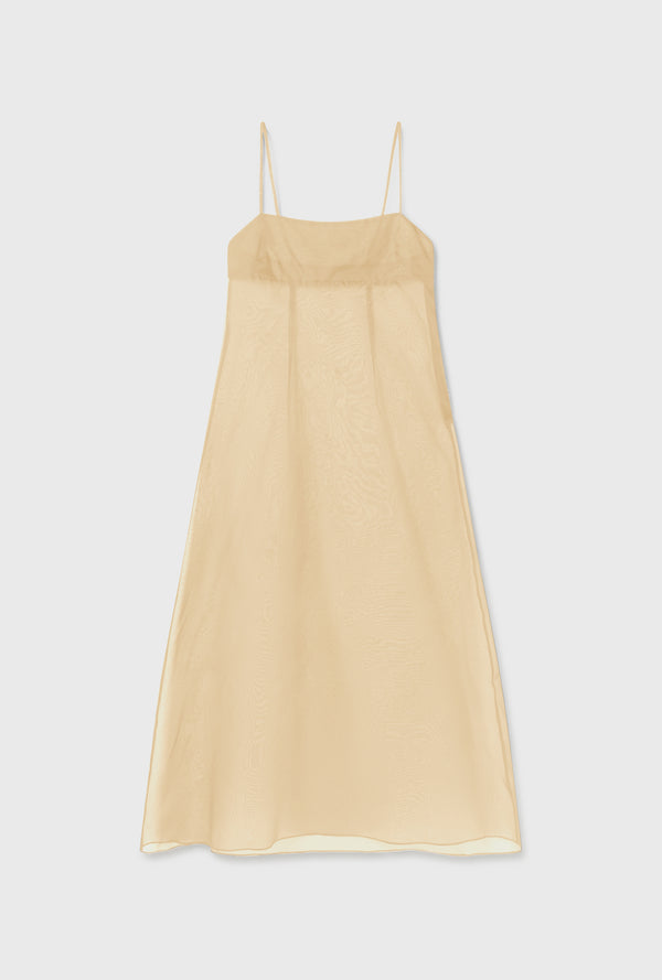 ORGANZA A-LINE DRESS BEIGE