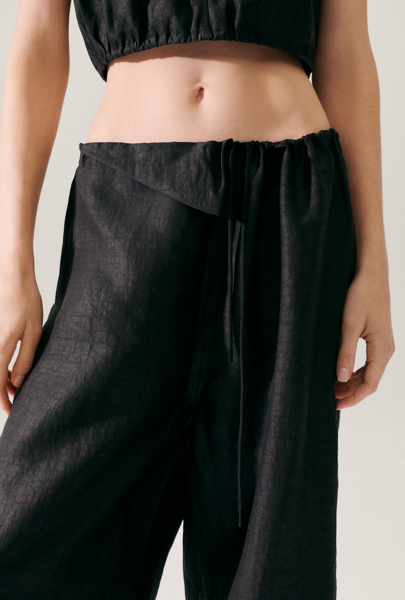 *REGISTER INTEREST* MUD SILK DRAWSTRING TROUSER BLACK