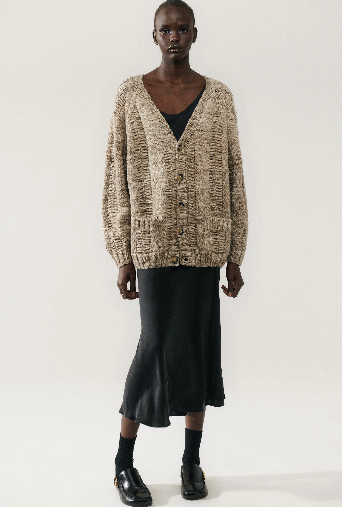 THE BIG G CARDIGAN NATURAL BROWN